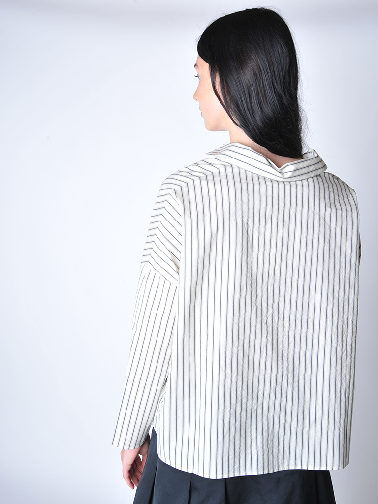 Black and Cream Striped Shirt - Roztayger