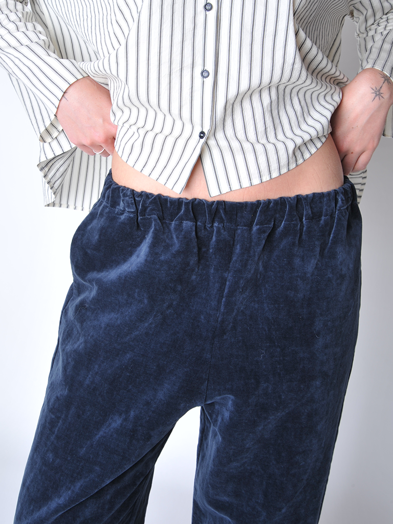 Blue Velvet Trousers - Roztayger
