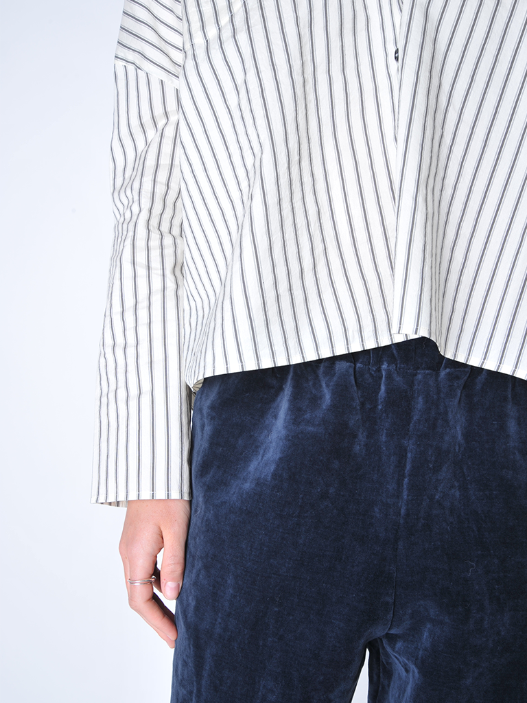 Black and Cream Striped Shirt - Roztayger