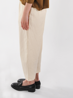 Natural Cotton Poplin Balloon Trousers - Roztayger