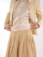 Cotton Linen Pull on Honey Skirt - Roztayger