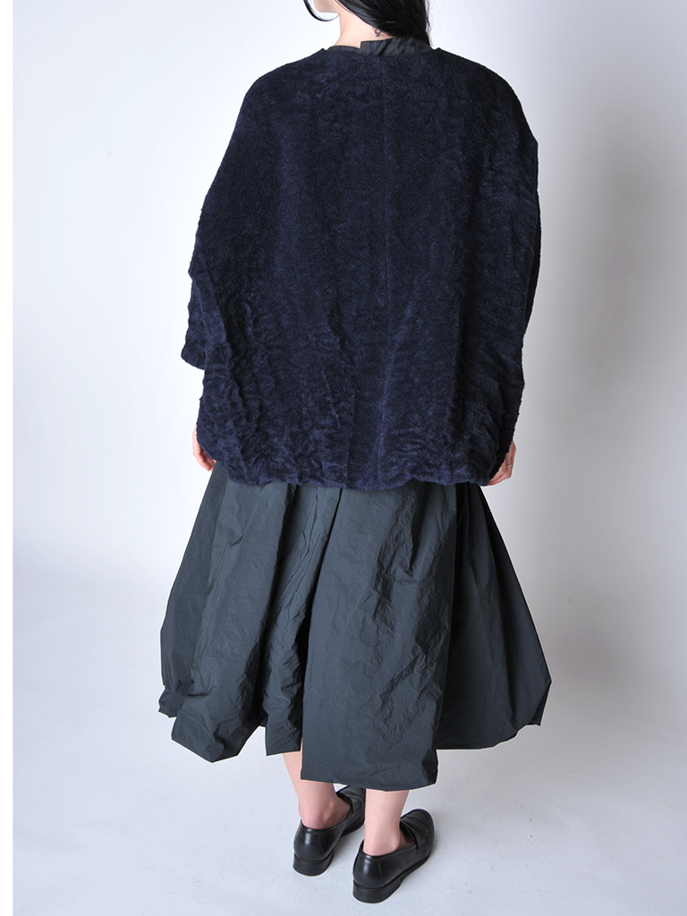 Night Blue Textured Wool Jacket - Roztayger