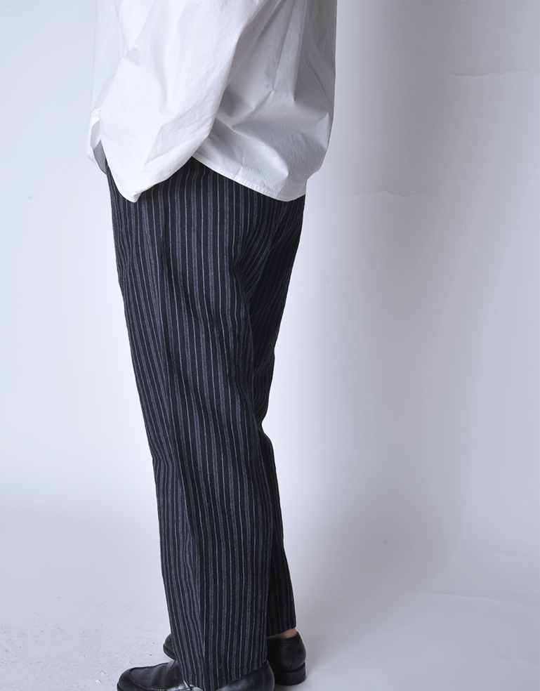 Black Striped Pull On Pant - Roztayger