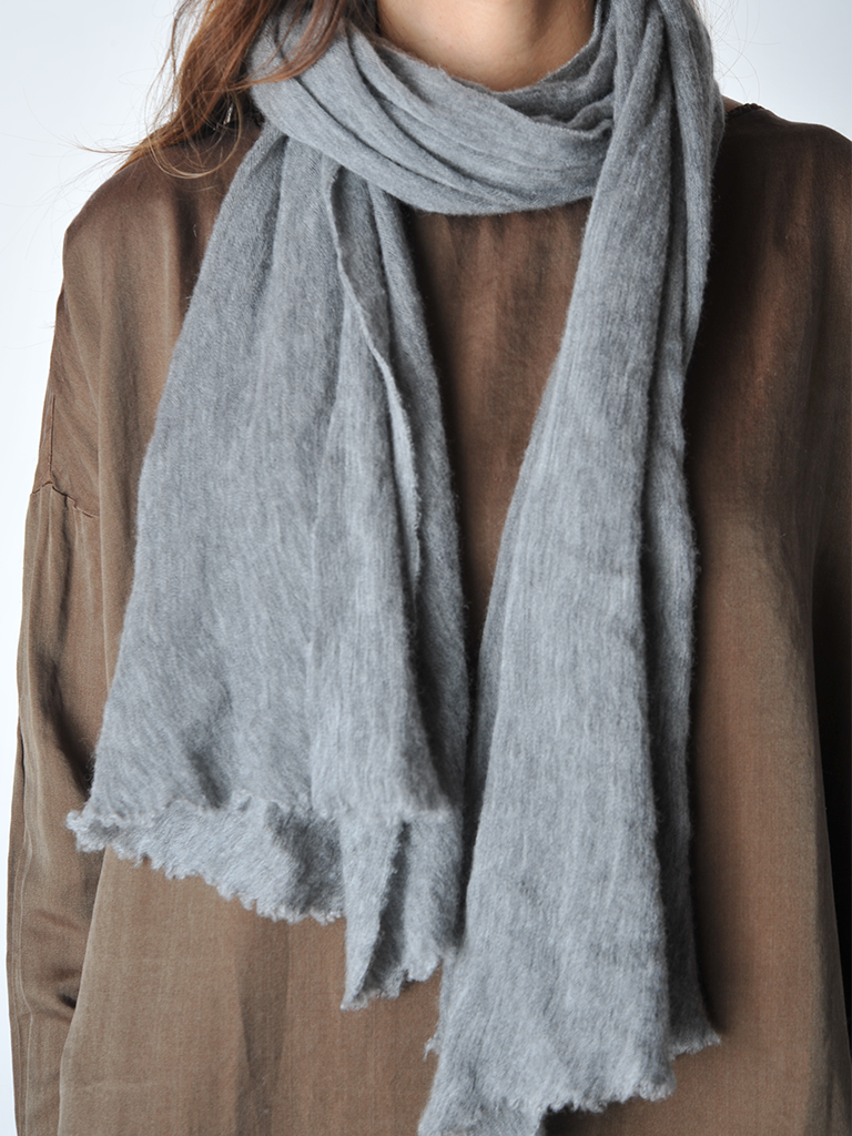 Botto Giuseppe Mid Grey Melange Knit Scarf – Roztayger