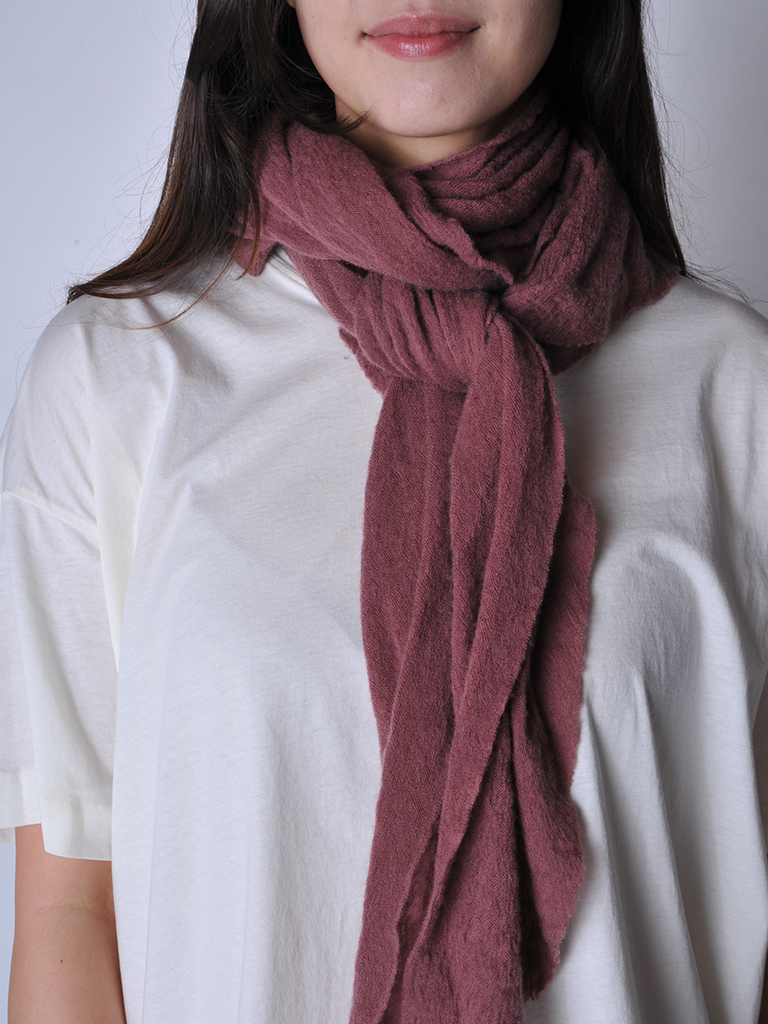 Botto Giuseppe Purple Mauve Diamond Classic Knit Cashmere Scarf