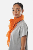 Orange Classic Knit  Diamond Cashmere Scarf - Roztayger