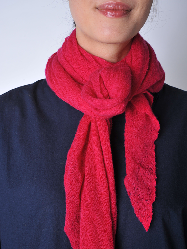 Botto Giuseppe Red Diamond Shaped Cashmere Scarf by Botto