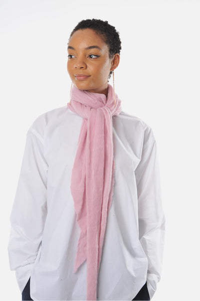 Dusty Pink Melange Knit Cashmere Tube Scarf