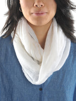Ivory Classic Knit Cashmere Tube Scarf - Roztayger