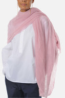 Dusty Pink Melange Knit Cashmere Stole - Roztayger