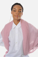 Dusty Pink Melange Knit Cashmere Stole - Roztayger