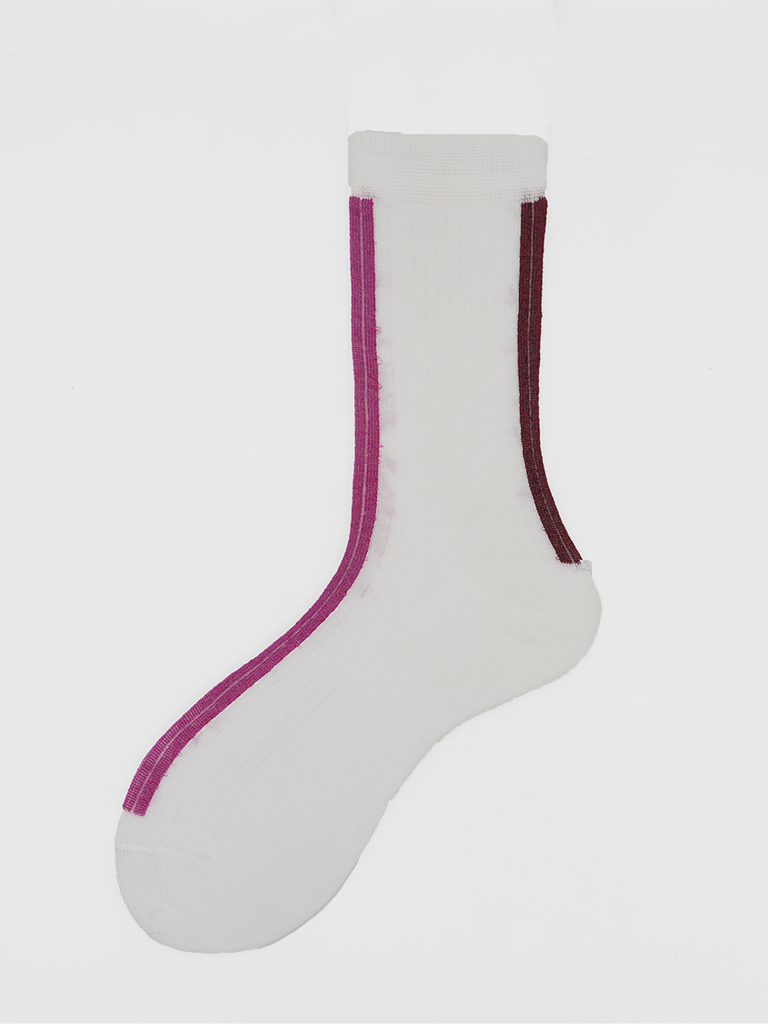 White and Fuschia Tokina Mix Sock - Roztayger