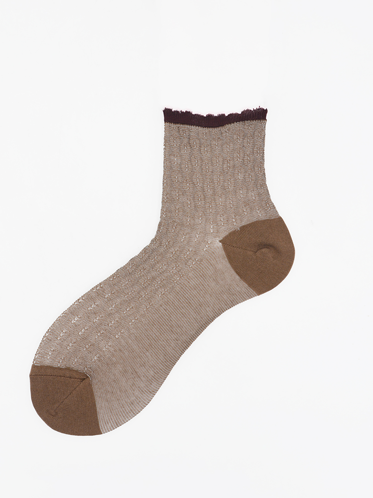 Brown Anemone Short Socks - Roztayger