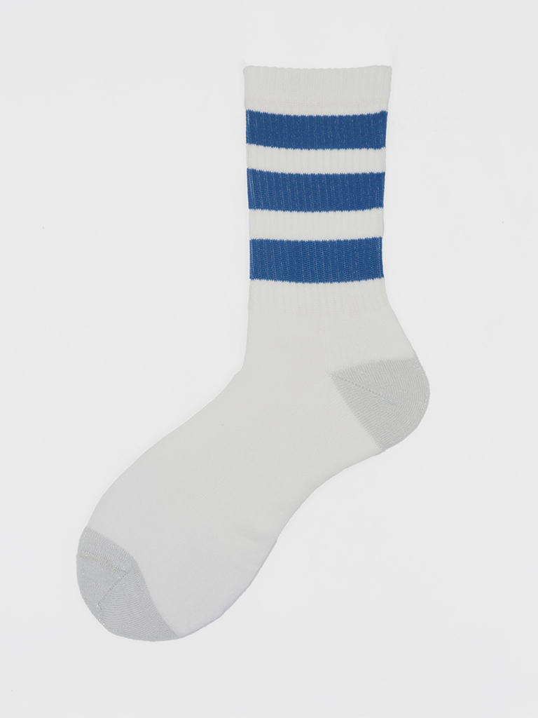 Blue Grey Stripe Zara Socks - Roztayger