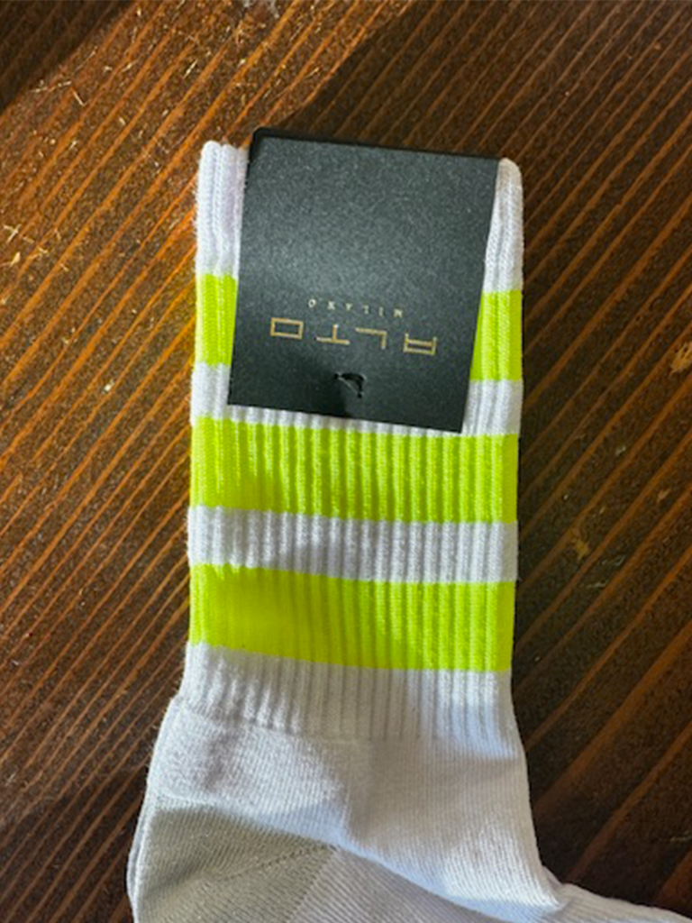 Neon Yellow Stripe Zara Socks - Roztayger