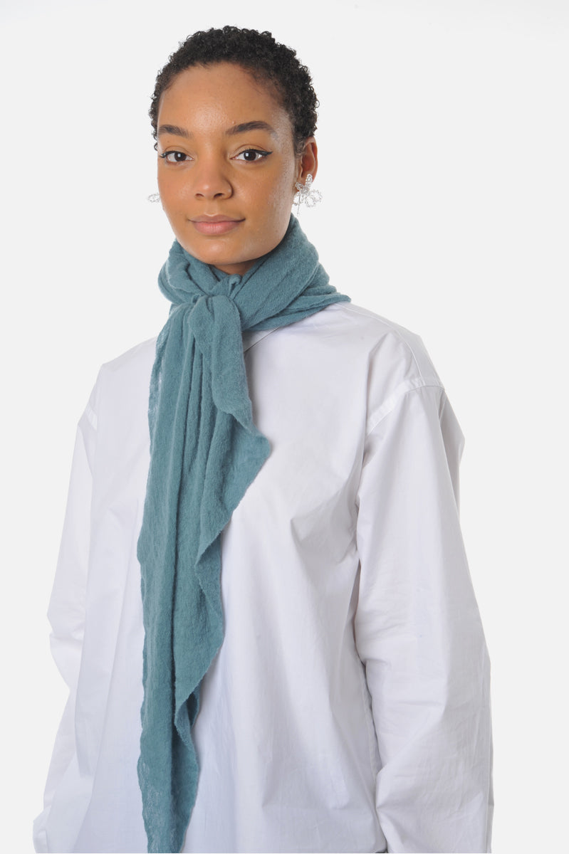 Botto Giuseppe Dusty Teal Diamond Shaped Cashmere Scarf – Roztayger