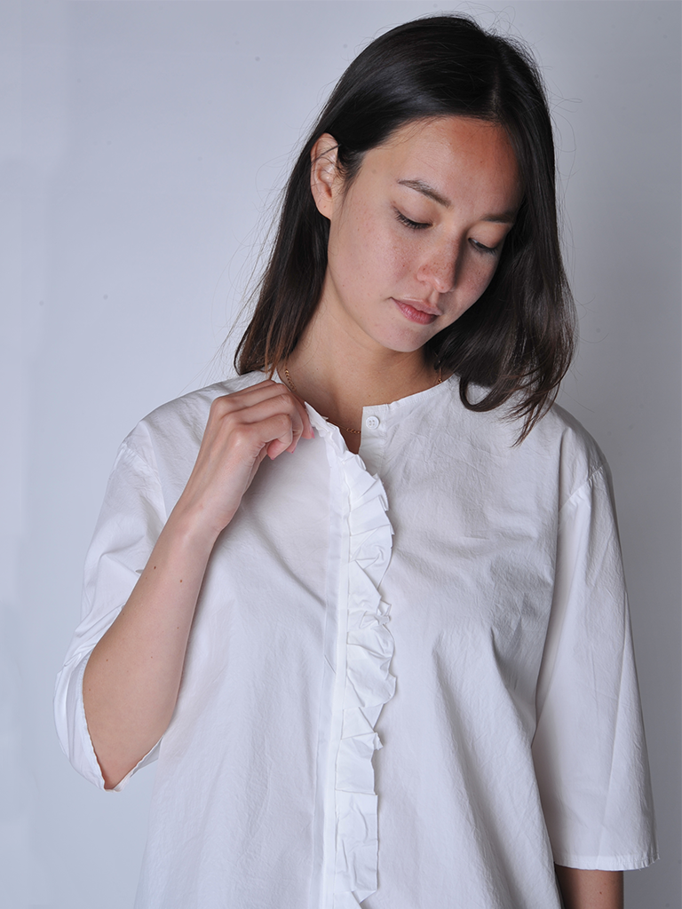 White Ruffle Girl Shirt - Roztayger