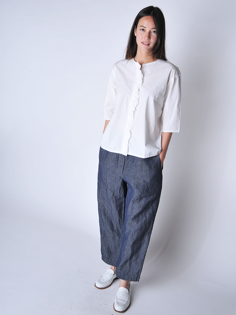 White Ruffle Girl Shirt - Roztayger