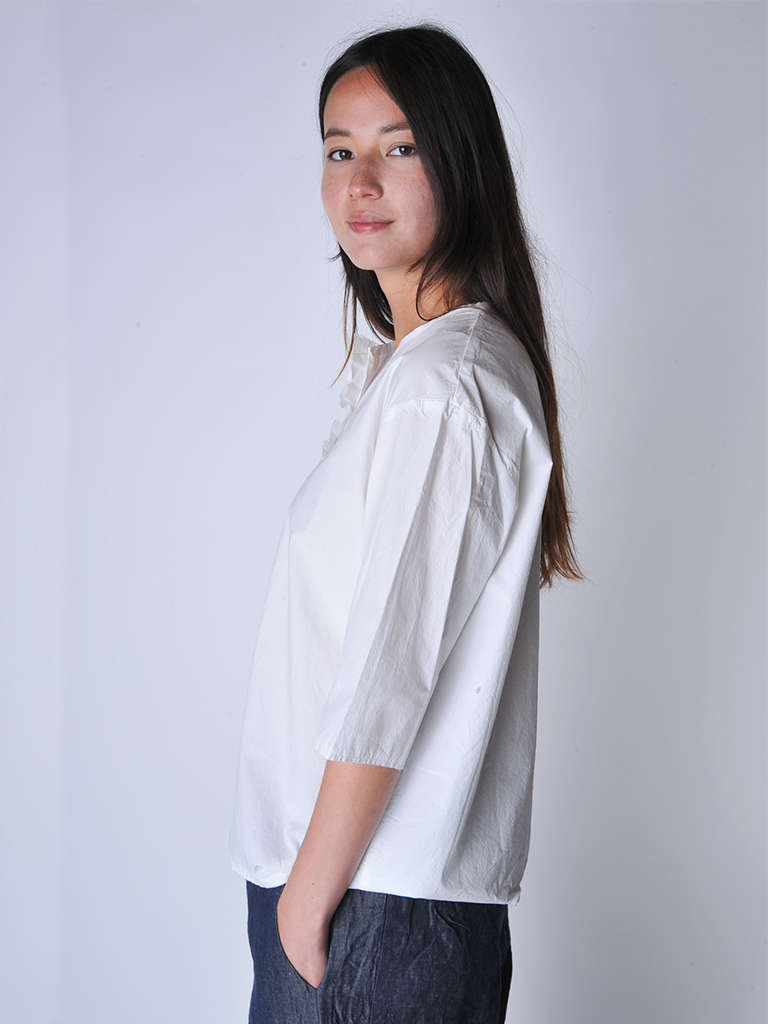 White Ruffle Girl Shirt - Roztayger