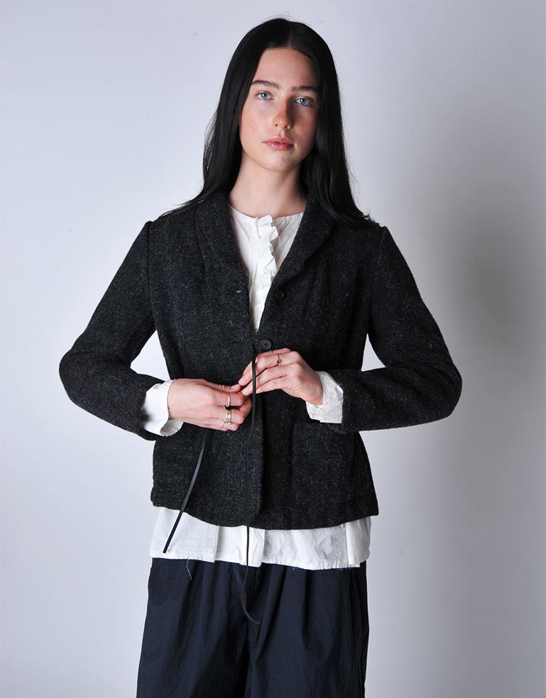 Dark Grey Tweedy Jacket - Roztayger
