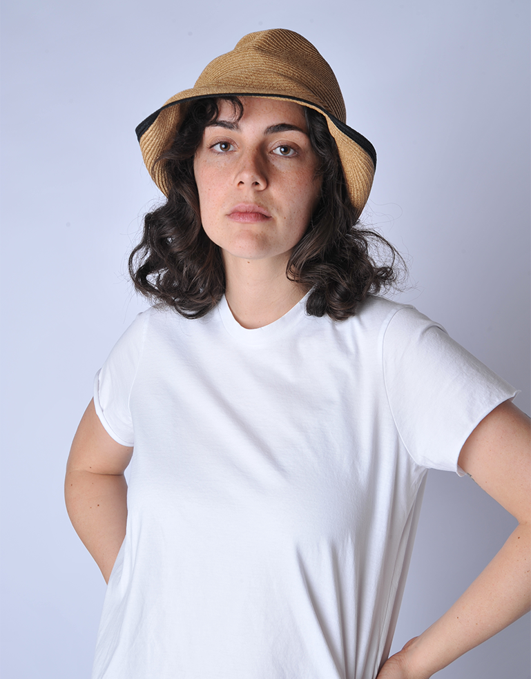 Mature Ha | Brown Paper Braid Black Trim Small Brimmed large