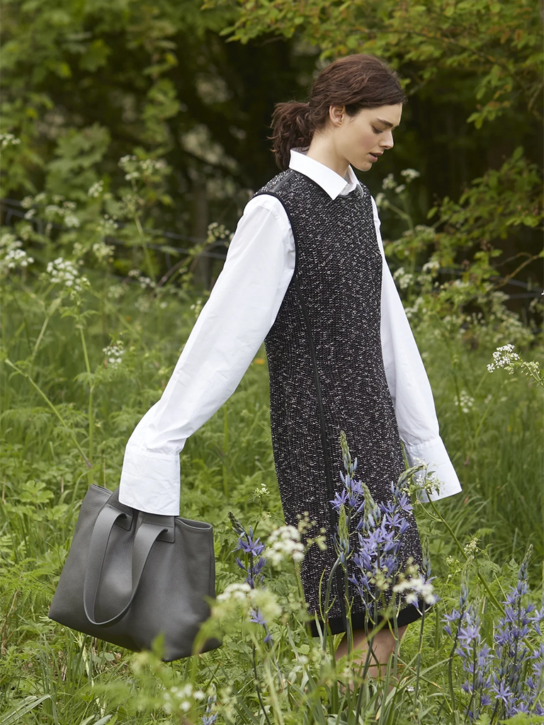 Gummetal Grey Plein Tote - Roztayger