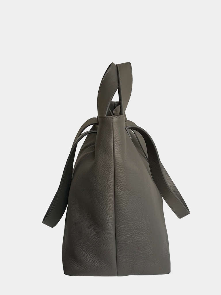 Gummetal Grey Plein Tote - Roztayger