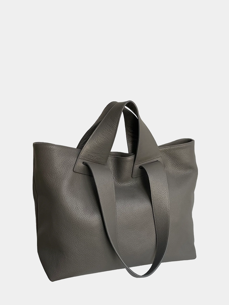 Gummetal Grey Plein Tote - Roztayger