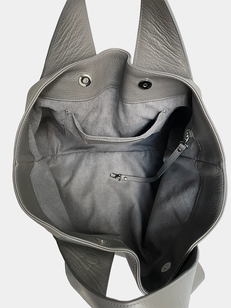 Gummetal Grey Plein Tote - Roztayger