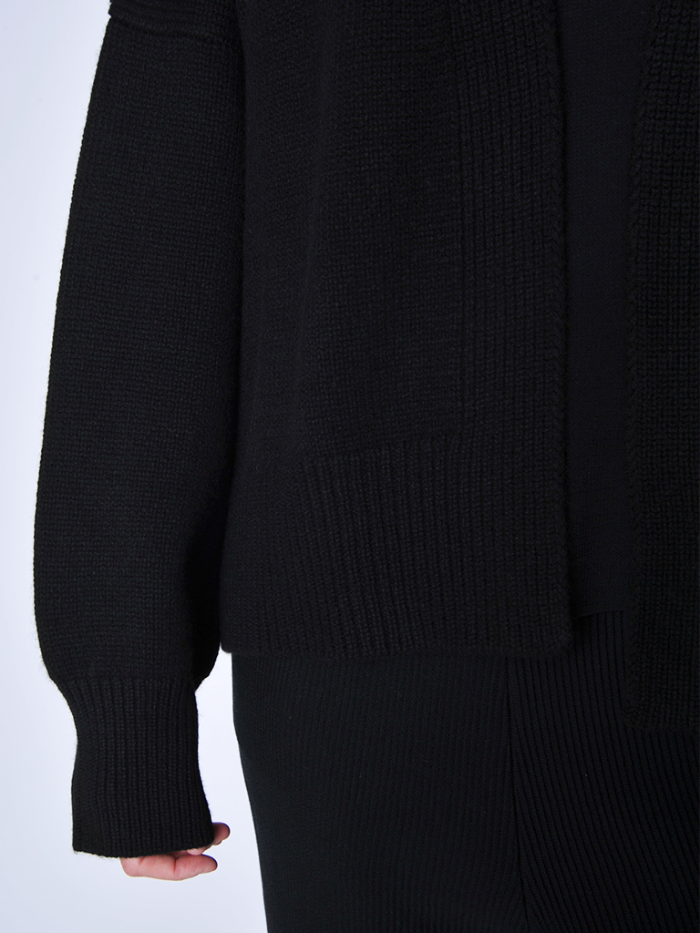 Black Aire Chunky Knit Cardigan - Roztayger