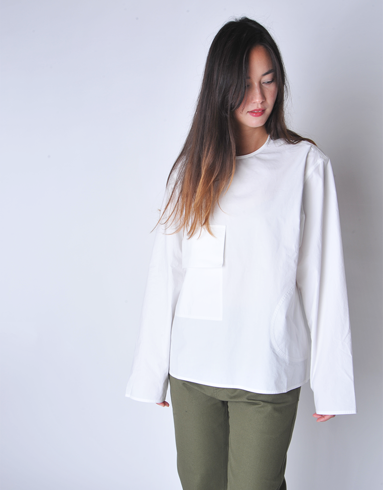 White Balthus Poplin Shirt - Roztayger