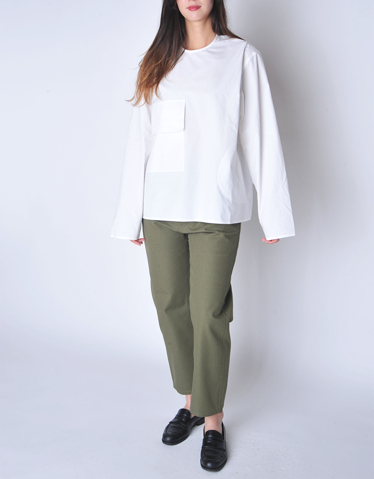 White Balthus Poplin Shirt - Roztayger