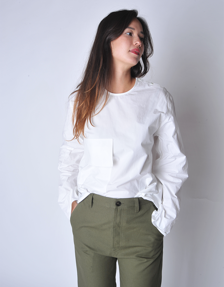White Balthus Poplin Shirt - Roztayger