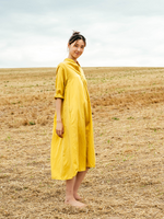 Misted Yellow Dewey Silk Cotton Dress - Roztayger