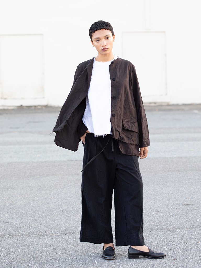 Black Deep Pockets Wide Leg Flannel Pants - Roztayger