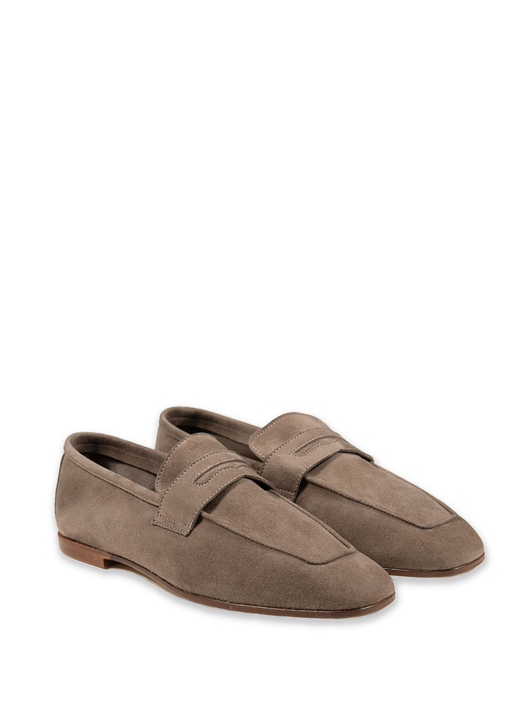 Taupe Essenziale Suede Loafers - Roztayger