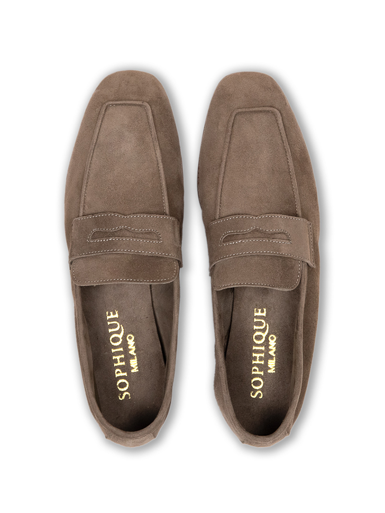 Taupe Essenziale Suede Loafers - Roztayger
