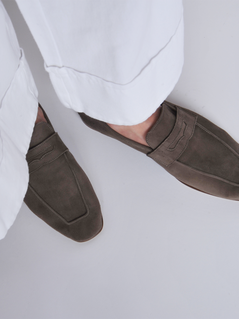 Taupe Essenziale Suede Loafers - Roztayger