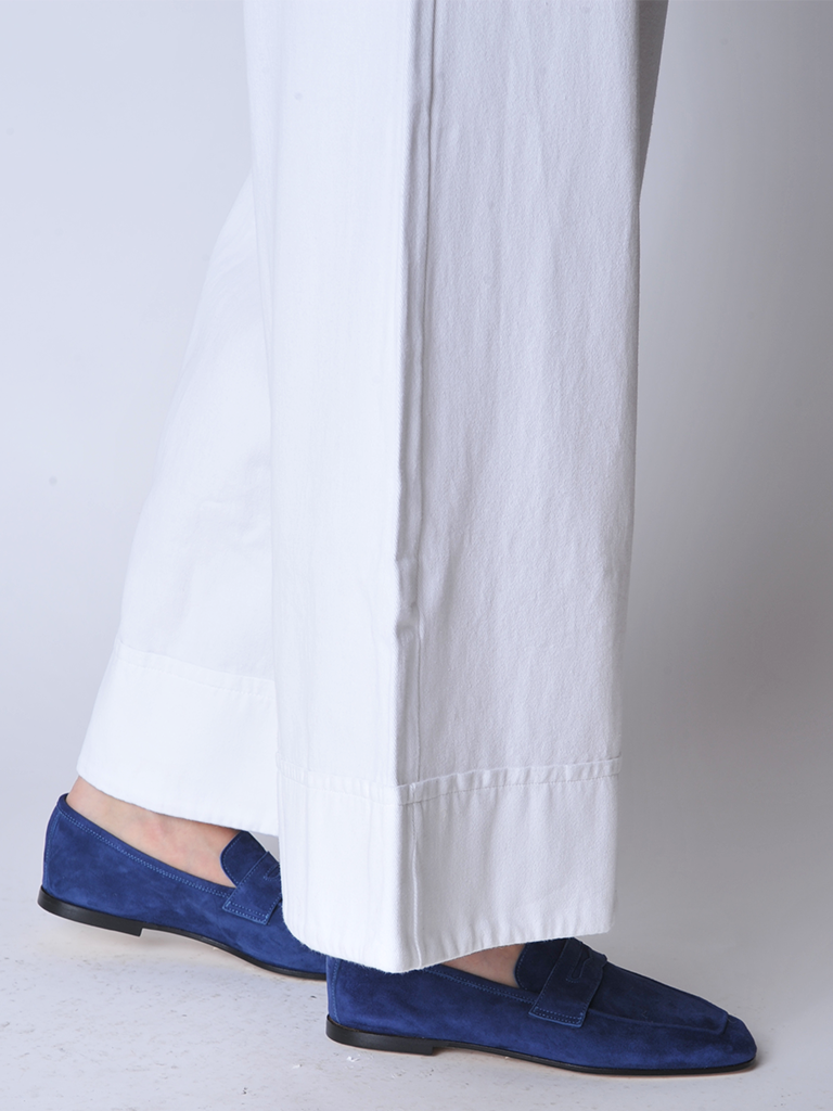 Blue Ink Essenziale Suede Loafers - Roztayger