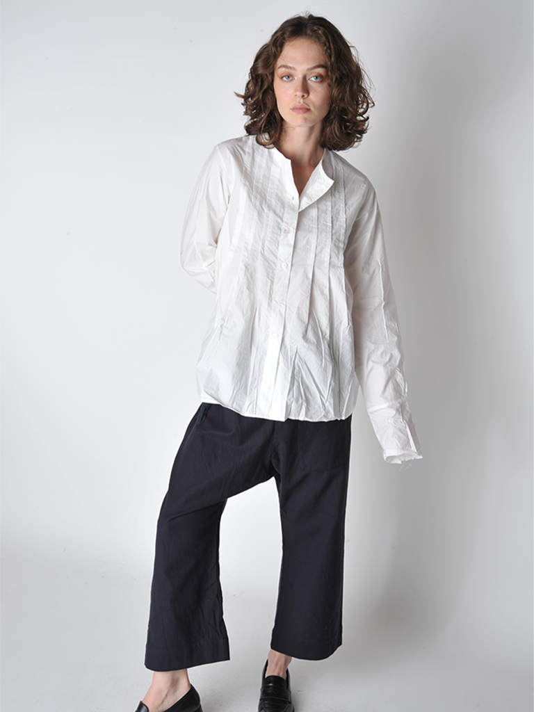 White Pleat Shirt - Roztayger