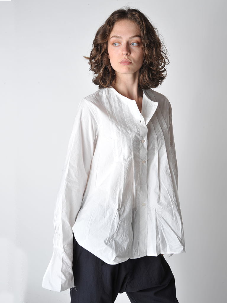 White Pleat Shirt - Roztayger