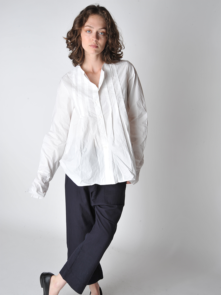 White Pleat Shirt - Roztayger
