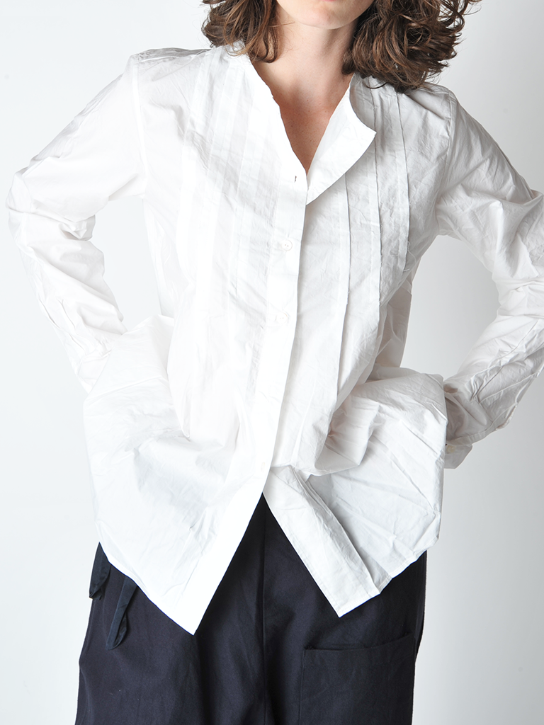 White Pleat Shirt - Roztayger