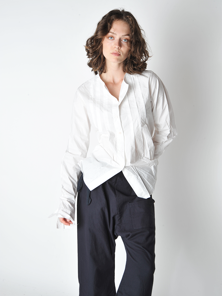 White Pleat Shirt - Roztayger