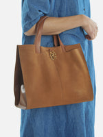 Terracotta Suede chariot Tote - Roztayger
