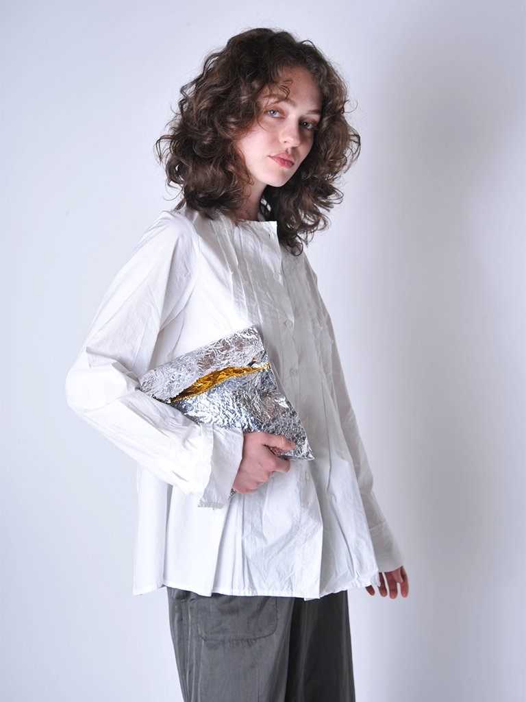 Zilla | Silver Metallic Foil Lunch Bag – Roztayger