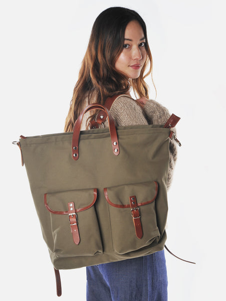 Zilla Olive Green Canvas Rucksack