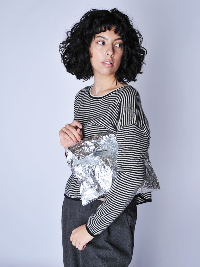 Zilla | Silver XL Metalic Foil Lunch Bag – Roztayger