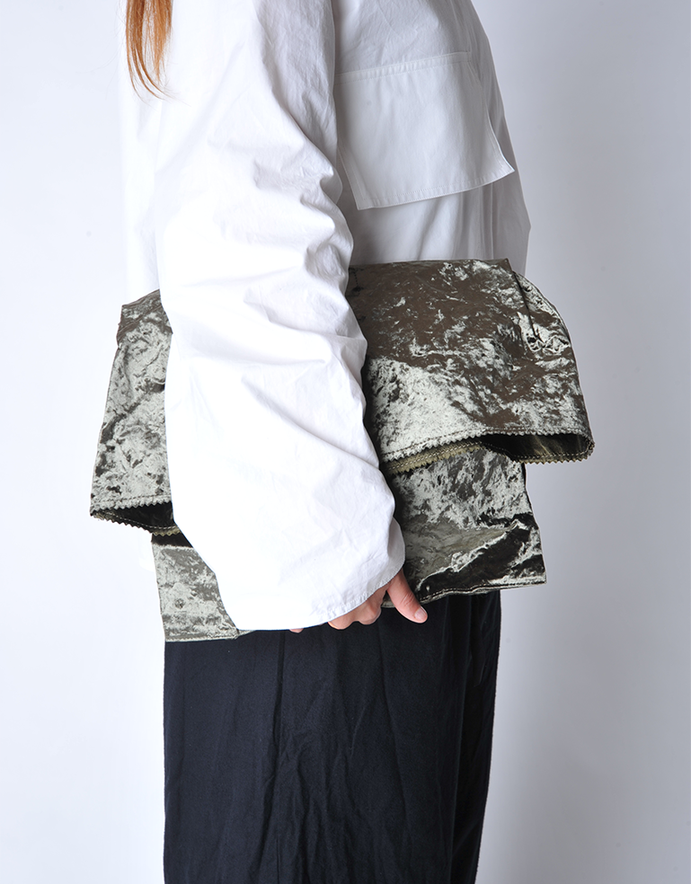 Kaki Velvet XL Lunch Bag - Roztayger