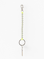 Grey and Neon Yellow Short Perlen Keychain - Roztayger